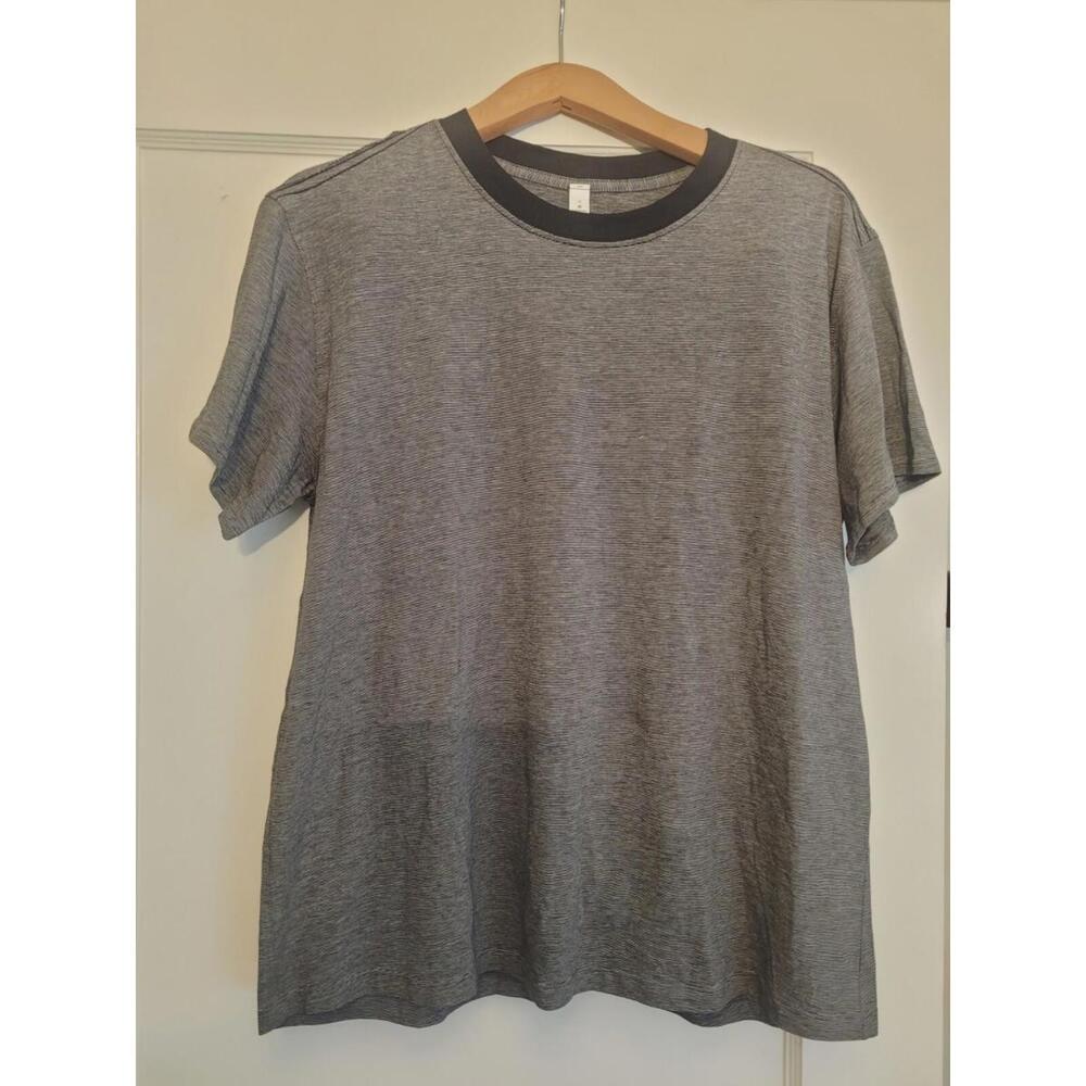 Lululemon Short Sleeve Shirt  Gray Stripes
